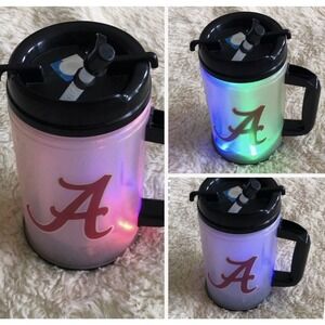 Vtg Alabama Crimson Tide Whirley 24oz Light Up Color Changing Travel Cup w/Straw